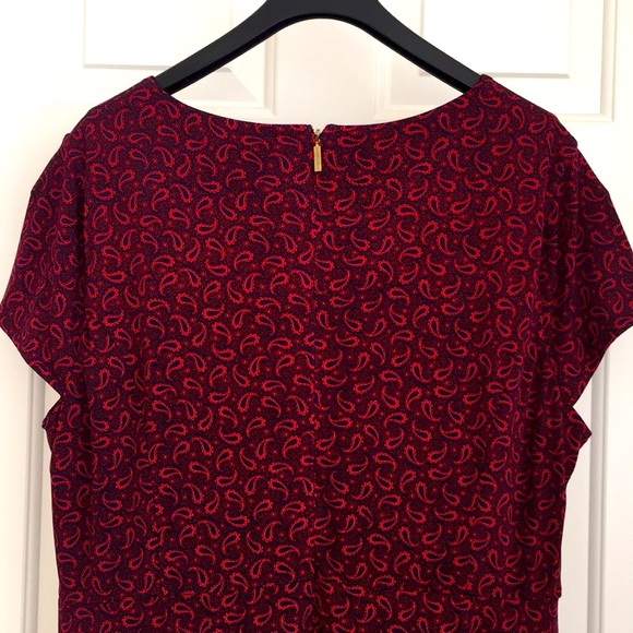 Michael Kors Women’s Dress XXL Navy Scarlet Red Short Sleeves long zipper NWOT - Picture 9 of 11